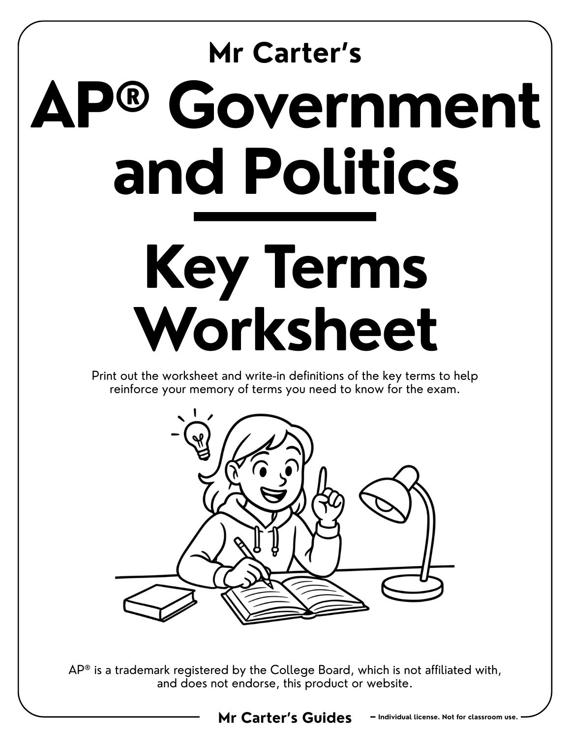Bonus Key Terms Worksheet